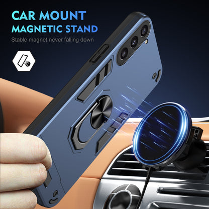 Shockproof Samsung Galaxy S23+ 5G Phone Case with 360° Rotatable Metal Ring Holder, Magnetic Car Mount Stand, Ultra-Thin PC & Silicone Protection Cover