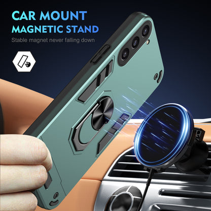 Shockproof Samsung Galaxy S23+ 5G Phone Case with 360° Rotatable Metal Ring Holder, Magnetic Car Mount Stand, Ultra-Thin PC & Silicone Protection Cover