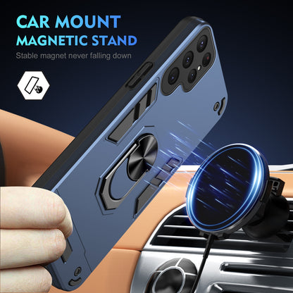 Shockproof Samsung Galaxy S24 Ultra 5G Phone Case with 360° Rotatable Metal Ring Holder, Magnetic Car Mount Stand, Ultra-Thin PC & Silicone Protection Cover