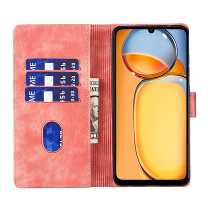 Xiaomi Poco C65 Heart & Cat Embossed Multi-Functional Pen Leather Wallet Phone Case with Stand and Card Slots