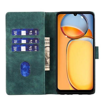 Xiaomi Redmi 13C 5G Heart & Cat Embossed Multi-Functional Pen Leather Wallet Phone Case with Stand and Card Slots