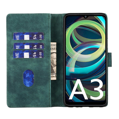 Xiaomi Redmi A3 Heart & Cat Embossed Multi-Functional Pen Leather Wallet Phone Case with Stand and Card Slots