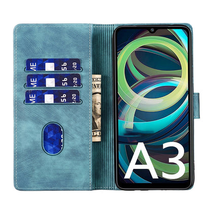 Xiaomi Redmi A3 Heart & Cat Embossed Multi-Functional Pen Leather Wallet Phone Case with Stand and Card Slots