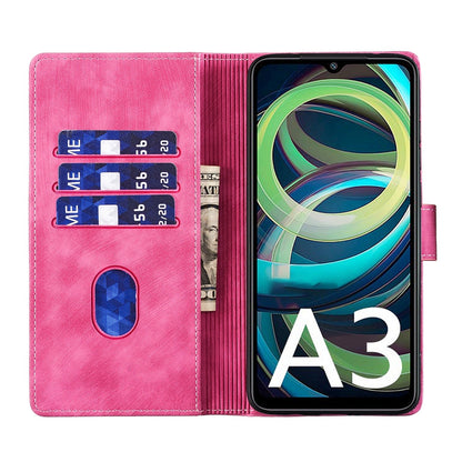 Xiaomi Redmi A3 Heart & Cat Embossed Multi-Functional Pen Leather Wallet Phone Case with Stand and Card Slots