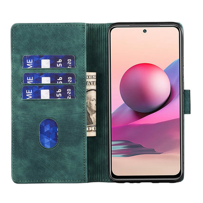 Xiaomi Redmi Note 10 Pro Heart & Cat Embossed Multi-Functional Pen Leather Wallet Phone Case with Stand and Card Slots