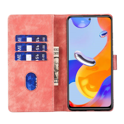 Xiaomi Redmi Note 11 Pro 5G Heart & Cat Embossed Multi-Functional Pen Leather Wallet Phone Case with Stand and Card Slots