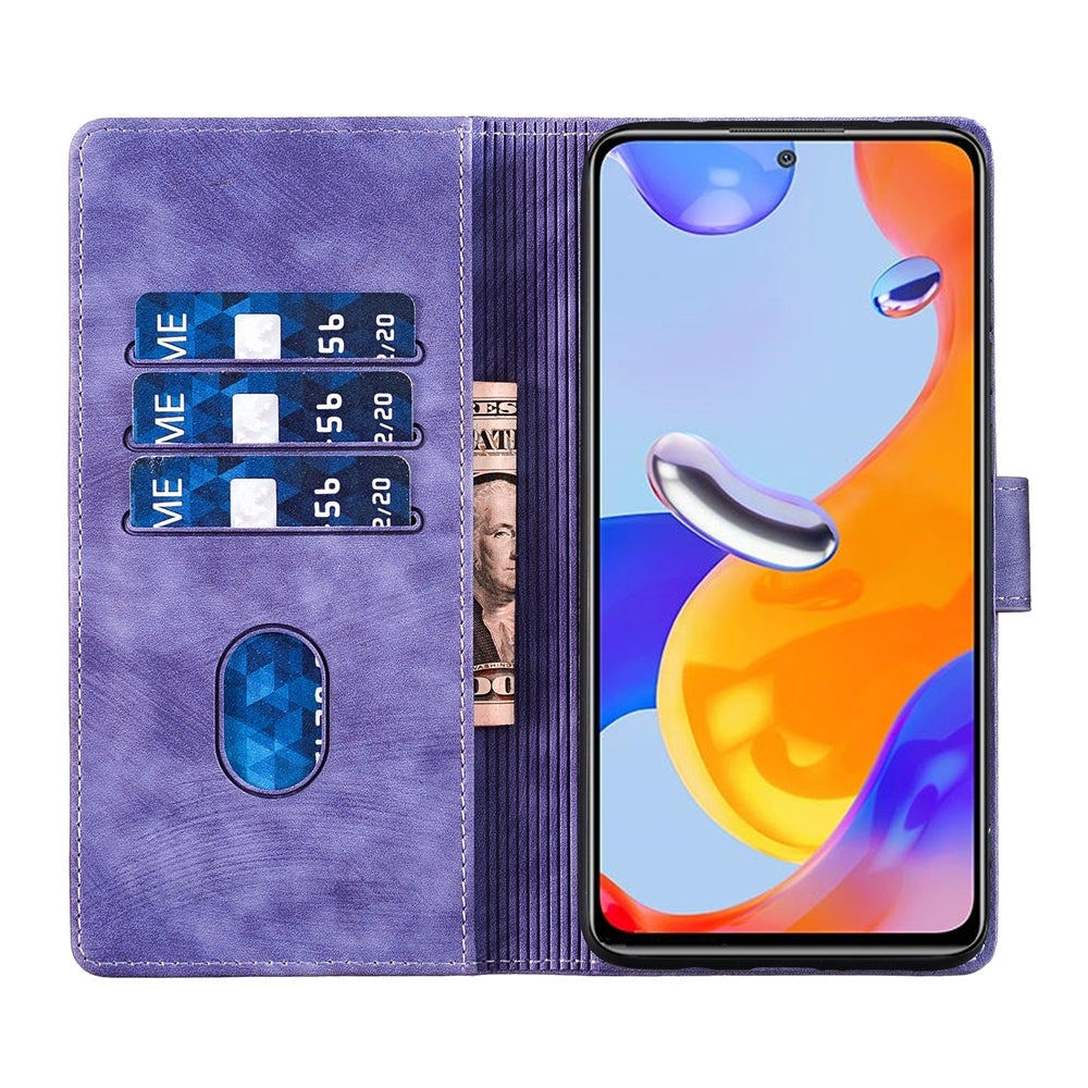 Xiaomi Redmi Note 11 Pro 5G Heart & Cat Embossed Multi-Functional Pen Leather Wallet Phone Case with Stand and Card Slots