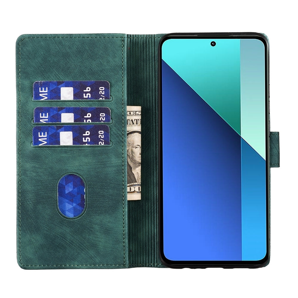 Xiaomi Redmi Note 13 4G Heart & Cat Embossed Multi-Functional Pen Leather Wallet Phone Case with Stand and Card Slots