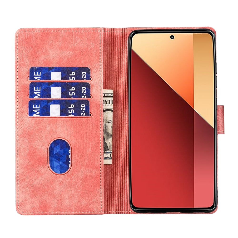 Xiaomi Redmi Note 13 Pro 4G Heart & Cat Embossed Multi-Functional Pen Leather Wallet Phone Case with Stand and Card Slots