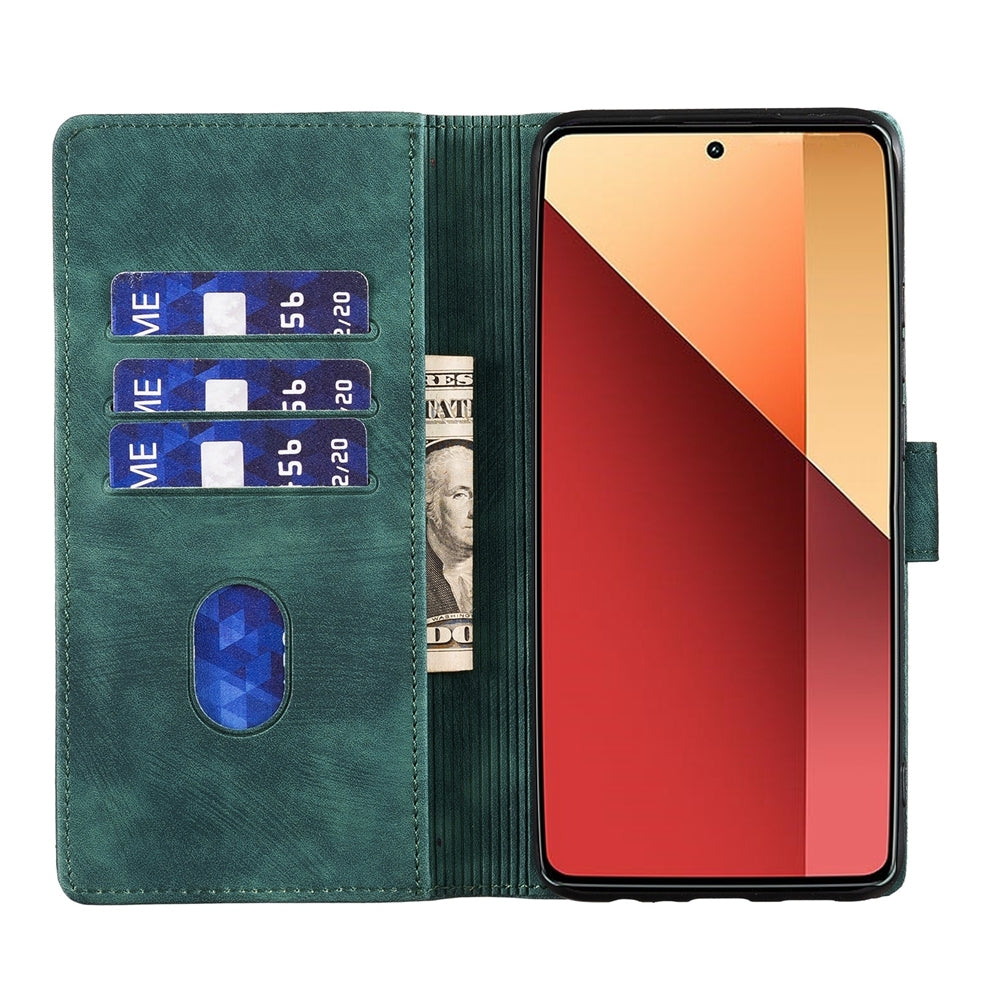 Xiaomi Redmi Note 13 Pro 4G Heart & Cat Embossed Multi-Functional Pen Leather Wallet Phone Case with Stand and Card Slots