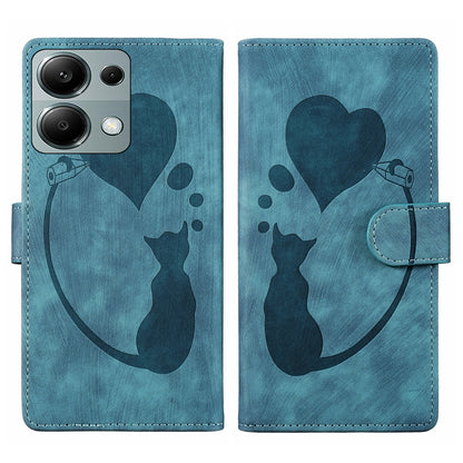 Xiaomi Redmi Note 13 Pro 4G Heart & Cat Embossed Multi-Functional Pen Leather Wallet Phone Case with Stand and Card Slots