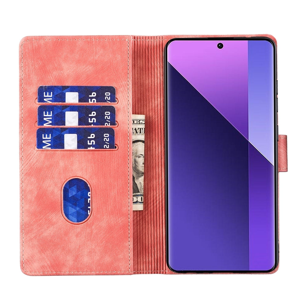 Xiaomi Redmi Note 13 Pro+ Heart & Cat Embossed Multi-Functional Pen Leather Wallet Phone Case with Stand and Card Slots