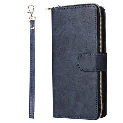 Redmi Note 11 Pro Global Leather Wallet Case with 9 Card Slots, Zipped Cash Pocket & Kickstand - Premium PU TPU Protective Cover with Wrist Strap