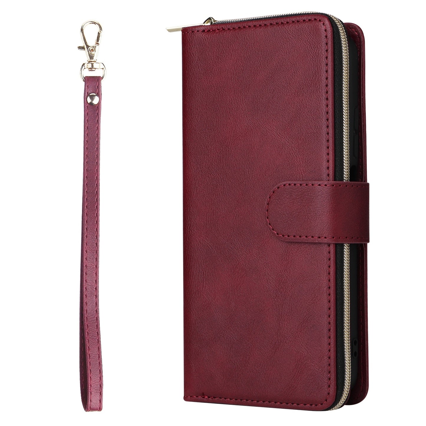 Redmi Note 11 Pro Global Leather Wallet Case with 9 Card Slots, Zipped Cash Pocket & Kickstand - Premium PU TPU Protective Cover with Wrist Strap