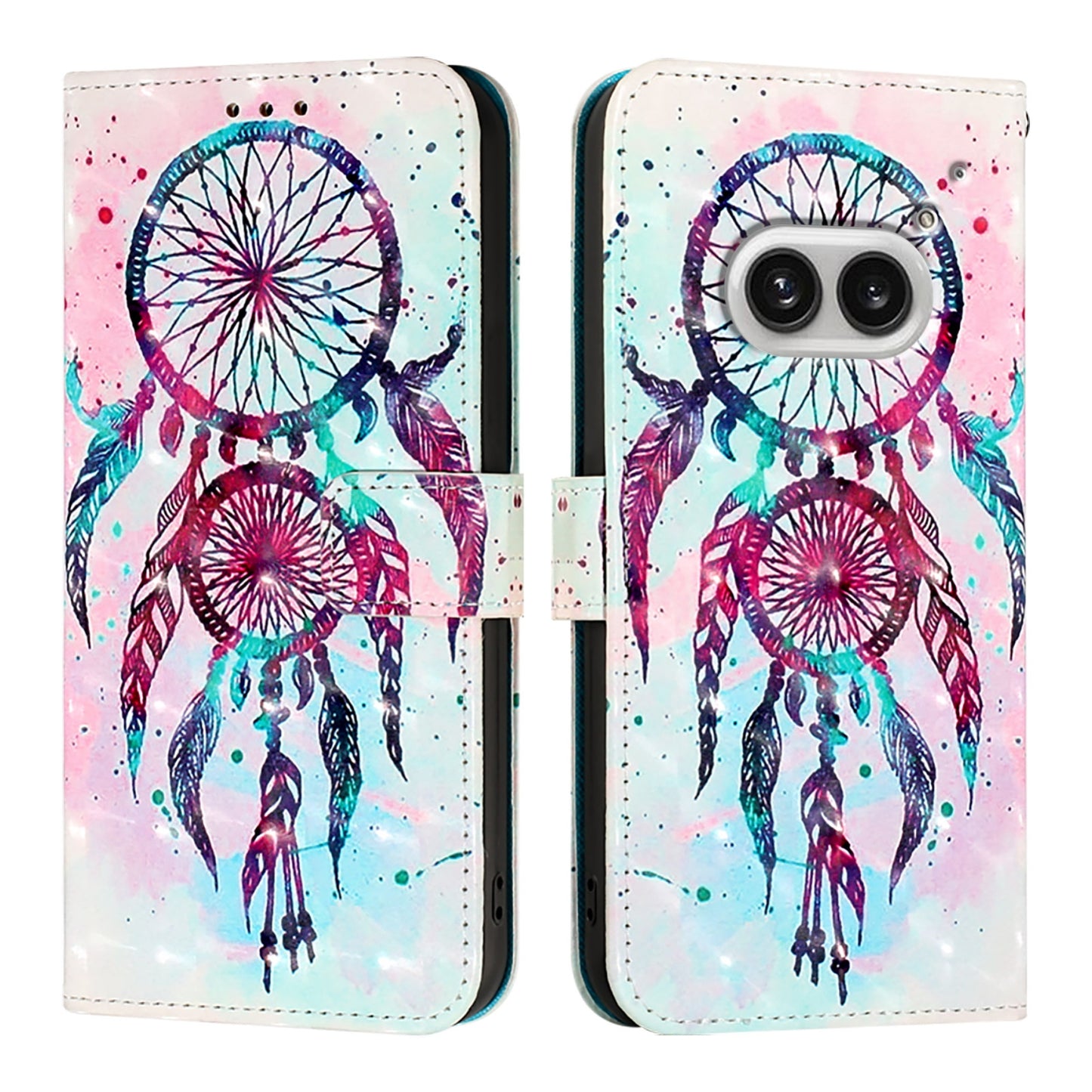 Nothing Phone 2a Leather Flip Phone Case with 3D Painted Design, Card Holder, Wallet & Stand Function - Durable Protection & Easy Access
