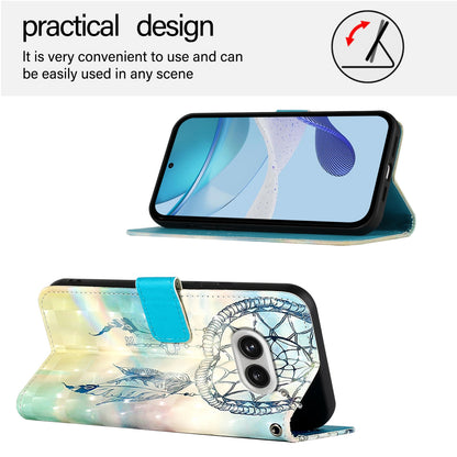 Nothing Phone 2a Leather Flip Phone Case with 3D Painted Design, Card Holder, Wallet & Stand Function - Durable Protection & Easy Access