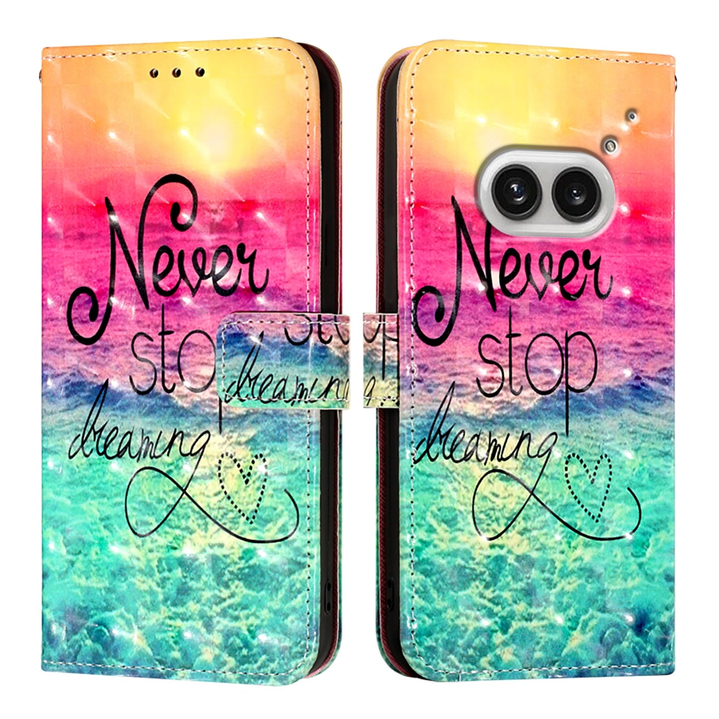 Nothing Phone 2a Leather Flip Phone Case with 3D Painted Design, Card Holder, Wallet & Stand Function - Durable Protection & Easy Access