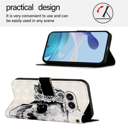 Nothing Phone 2a Leather Flip Phone Case with 3D Painted Design, Card Holder, Wallet & Stand Function - Durable Protection & Easy Access