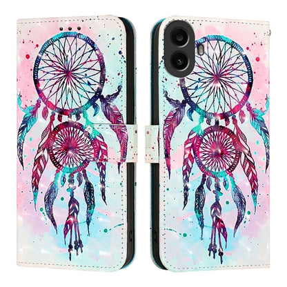 Nothing CMF Phone 1 Leather Flip Phone Case with 3D Painted Design, Card Holder, Wallet & Stand Function - Durable Protection & Easy Access