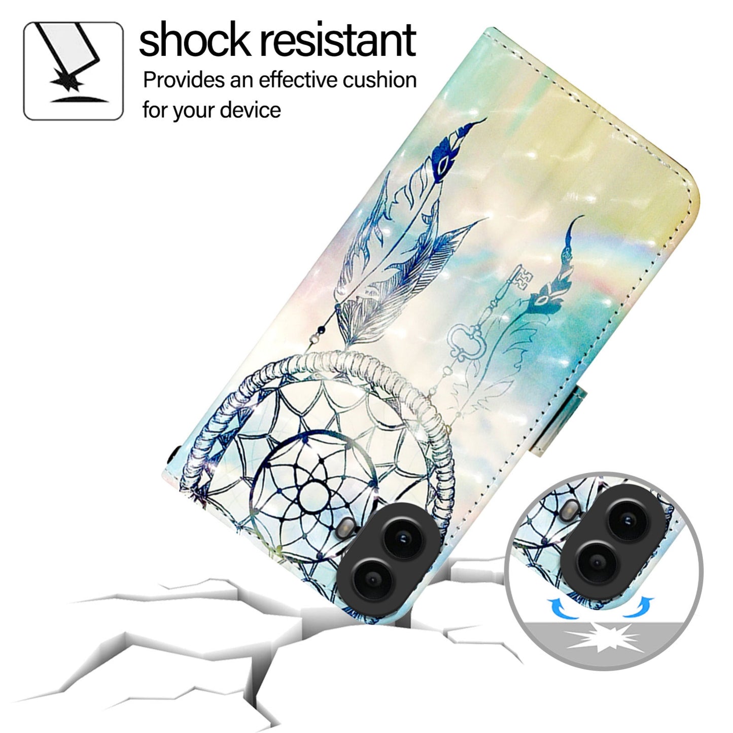 Nothing CMF Phone 1 Leather Flip Phone Case with 3D Painted Design, Card Holder, Wallet & Stand Function - Durable Protection & Easy Access