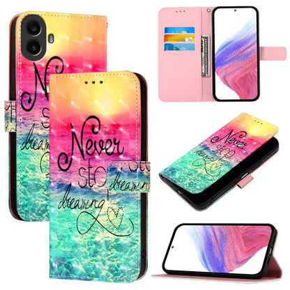 Nothing CMF Phone 1 Leather Flip Phone Case with 3D Painted Design, Card Holder, Wallet & Stand Function - Durable Protection & Easy Access