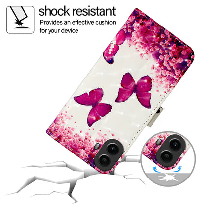 Nothing CMF Phone 1 Leather Flip Phone Case with 3D Painted Design, Card Holder, Wallet & Stand Function - Durable Protection & Easy Access