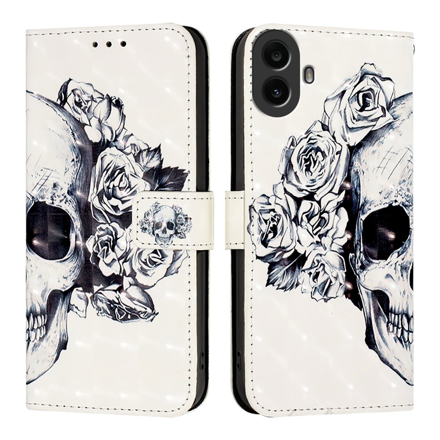 Nothing CMF Phone 1 Leather Flip Phone Case with 3D Painted Design, Card Holder, Wallet & Stand Function - Durable Protection & Easy Access