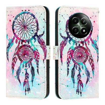 Realme 12 5G Global Leather Flip Phone Case with 3D Painted Design, Card Holder, Wallet & Stand Function - Durable Protection & Easy Access