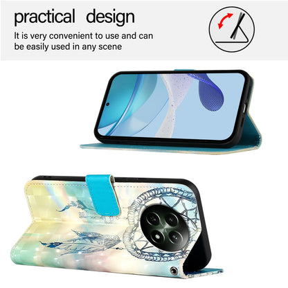 Realme 12 5G Global Leather Flip Phone Case with 3D Painted Design, Card Holder, Wallet & Stand Function - Durable Protection & Easy Access