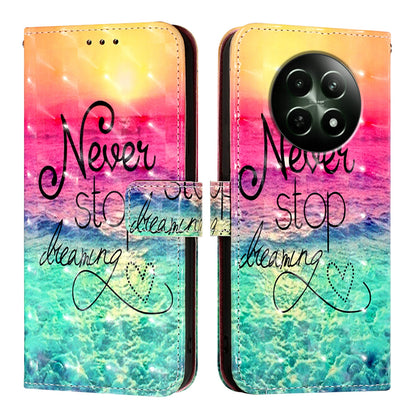 Realme 12 5G Global Leather Flip Phone Case with 3D Painted Design, Card Holder, Wallet & Stand Function - Durable Protection & Easy Access