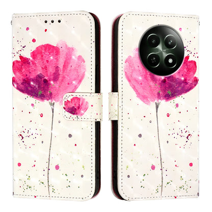 Realme 12 5G Global Leather Flip Phone Case with 3D Painted Design, Card Holder, Wallet & Stand Function - Durable Protection & Easy Access