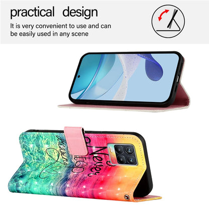Realme 8 Pro 4G Leather Flip Phone Case with 3D Painted Design, Card Holder, Wallet & Stand Function - Durable Protection & Easy Access