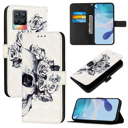 Realme 8 Pro 4G Leather Flip Phone Case with 3D Painted Design, Card Holder, Wallet & Stand Function - Durable Protection & Easy Access