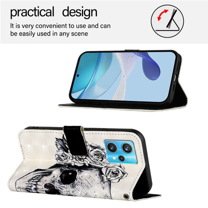Realme 9 4G Global Leather Flip Phone Case with 3D Painted Design, Card Holder, Wallet & Stand Function - Durable Protection & Easy Access