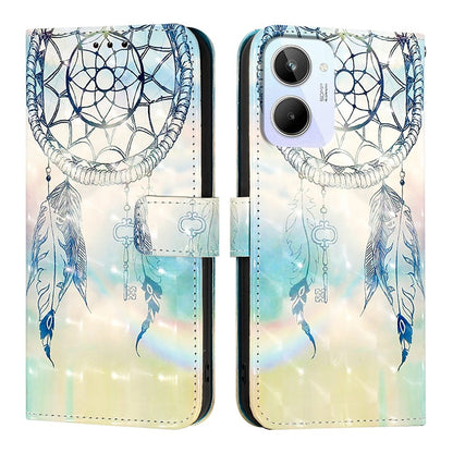 Realme 10 4G Global Leather Flip Phone Case with 3D Painted Design, Card Holder, Wallet & Stand Function - Durable Protection & Easy Access