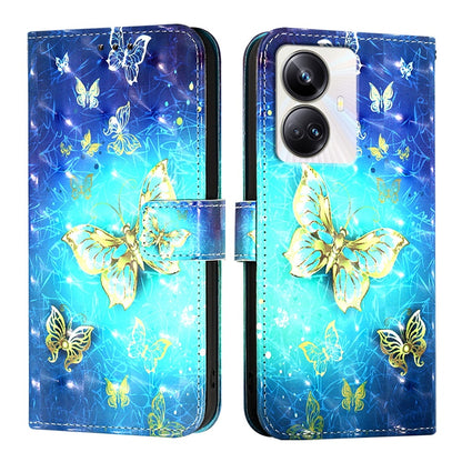 Realme 10 Pro+ 5G Leather Flip Phone Case with 3D Painted Design, Card Holder, Wallet & Stand Function - Durable Protection & Easy Access