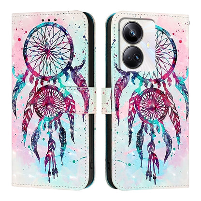 Realme 10 Pro+ 5G Leather Flip Phone Case with 3D Painted Design, Card Holder, Wallet & Stand Function - Durable Protection & Easy Access