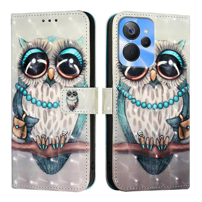 Realme 10s Leather Flip Phone Case with 3D Painted Design, Card Holder, Wallet & Stand Function - Durable Protection & Easy Access