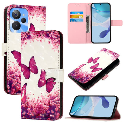 Realme 10T Leather Flip Phone Case with 3D Painted Design, Card Holder, Wallet & Stand Function - Durable Protection & Easy Access