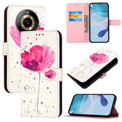 Realme 11 4G Global Leather Flip Phone Case with 3D Painted Design, Card Holder, Wallet & Stand Function - Durable Protection & Easy Access