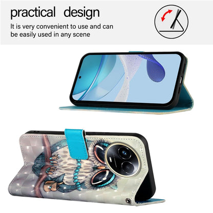 Realme 11x 5G Leather Flip Phone Case with 3D Painted Design, Card Holder, Wallet & Stand Function - Durable Protection & Easy Access