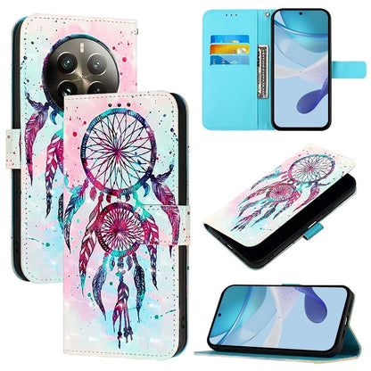 Realme 12 Pro+ Leather Flip Phone Case with 3D Painted Design, Card Holder, Wallet & Stand Function - Durable Protection & Easy Access