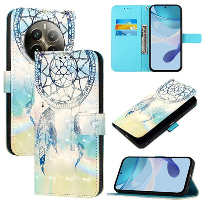 Realme 12 Pro+ Leather Flip Phone Case with 3D Painted Design, Card Holder, Wallet & Stand Function - Durable Protection & Easy Access