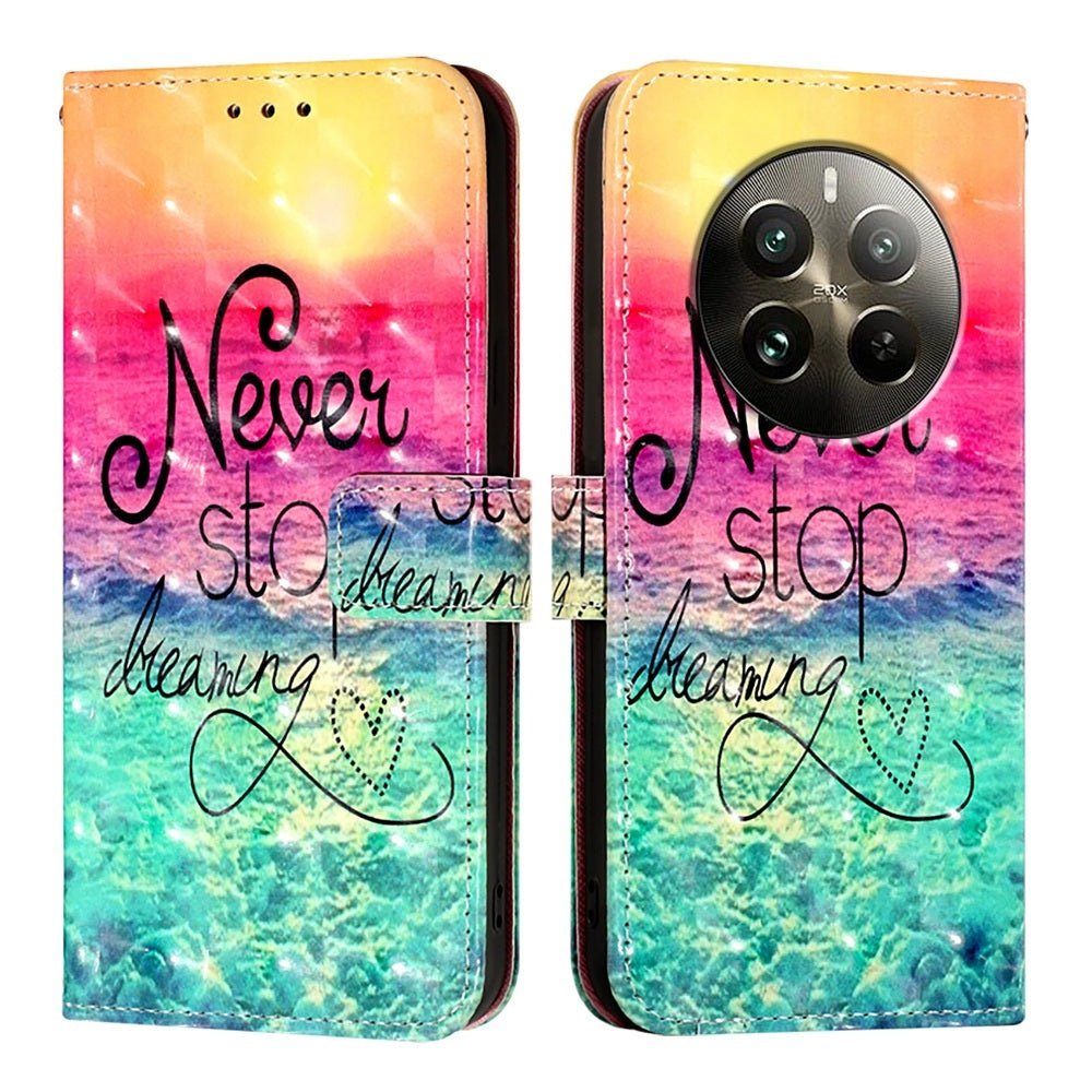 Realme 12 Pro Leather Flip Phone Case with 3D Painted Design, Card Holder, Wallet & Stand Function - Durable Protection & Easy Access