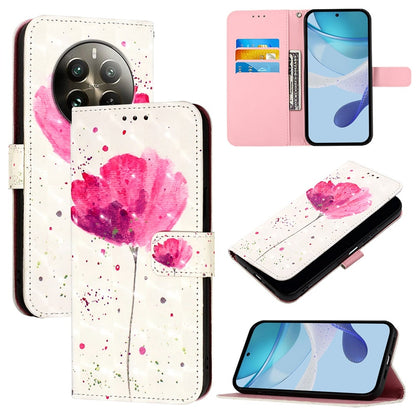 Realme 12 Pro+ Leather Flip Phone Case with 3D Painted Design, Card Holder, Wallet & Stand Function - Durable Protection & Easy Access