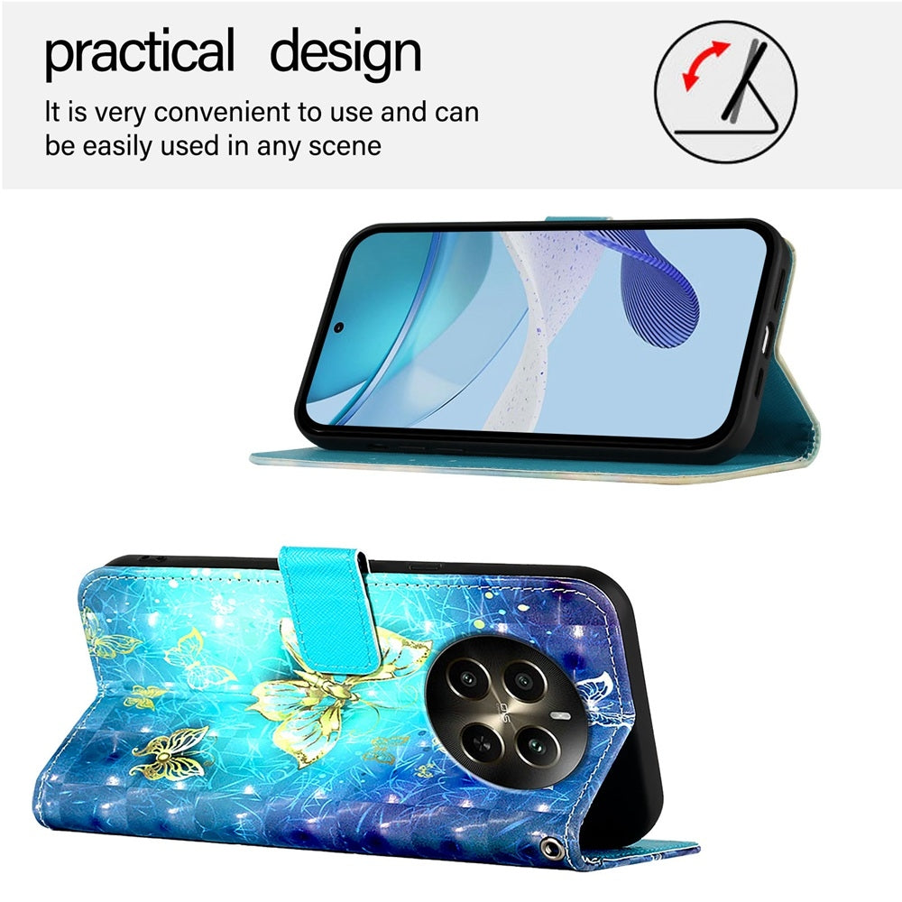 Realme Narzo 70 Pro 5G India Leather Flip Phone Case with 3D Painted Design, Card Holder, Wallet & Stand Function - Durable Protection & Easy Access