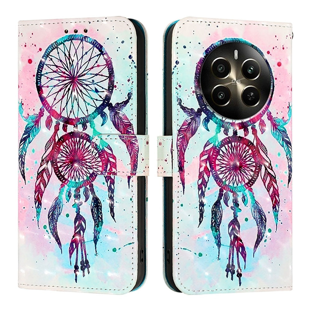 Realme Narzo 70 Pro 5G India Leather Flip Phone Case with 3D Painted Design, Card Holder, Wallet & Stand Function - Durable Protection & Easy Access