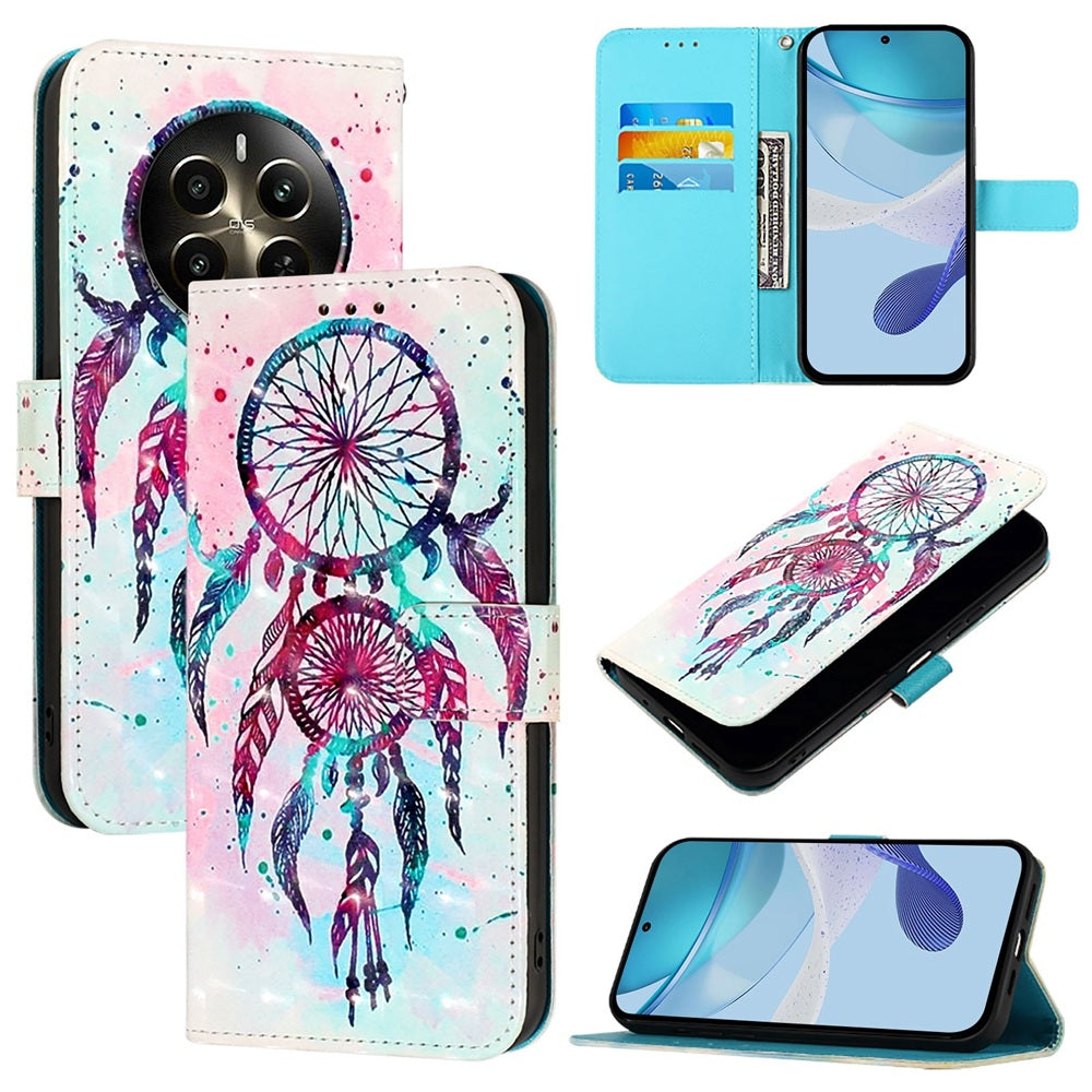Realme Narzo 70 Pro 5G India Leather Flip Phone Case with 3D Painted Design, Card Holder, Wallet & Stand Function - Durable Protection & Easy Access
