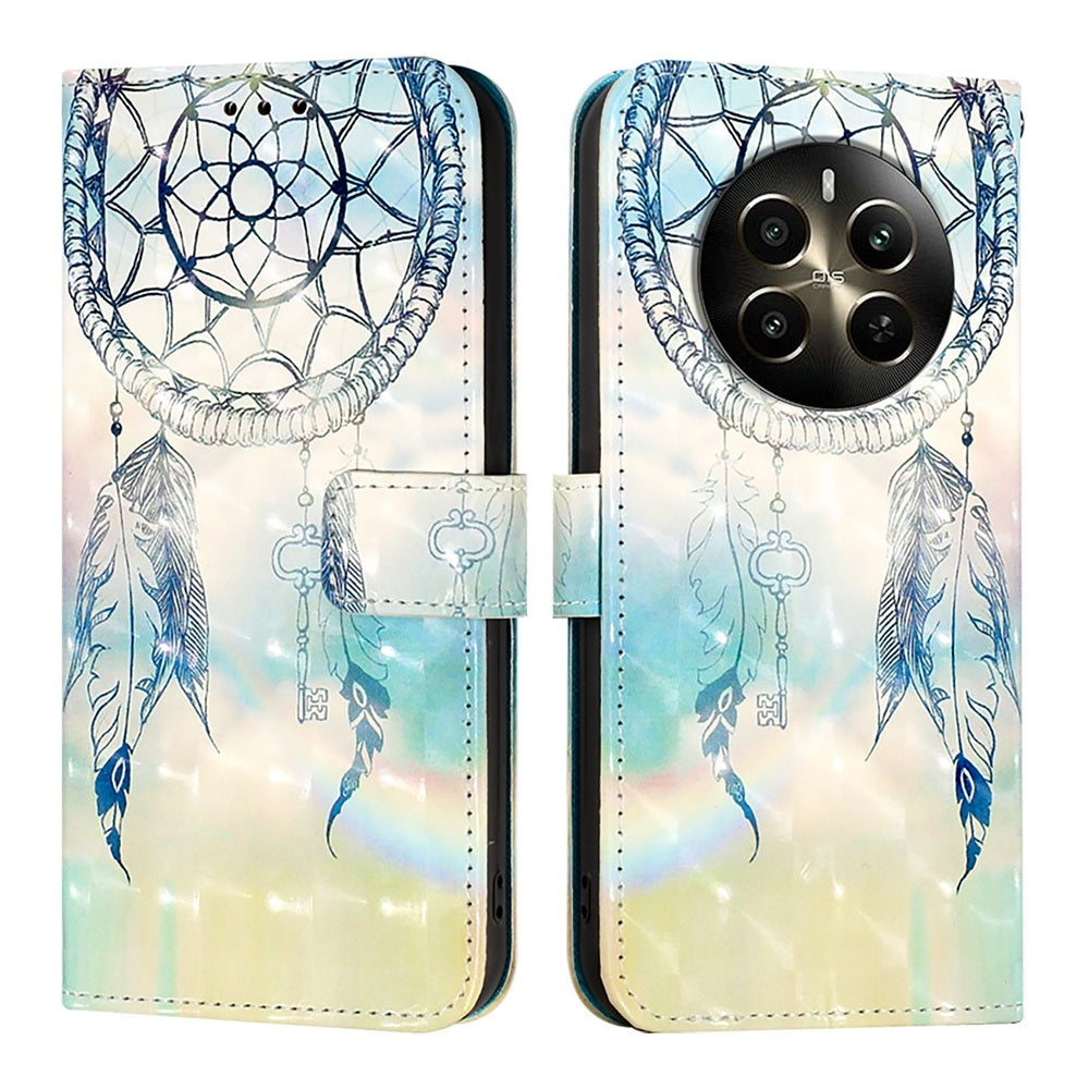 Realme Narzo 70 Pro 5G India Leather Flip Phone Case with 3D Painted Design, Card Holder, Wallet & Stand Function - Durable Protection & Easy Access