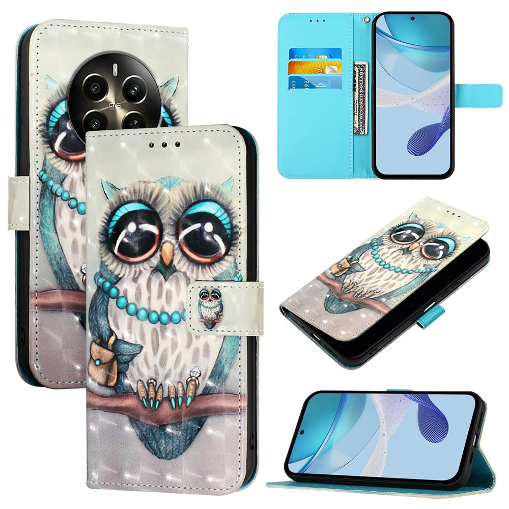 Realme Narzo 70 Pro 5G India Leather Flip Phone Case with 3D Painted Design, Card Holder, Wallet & Stand Function - Durable Protection & Easy Access